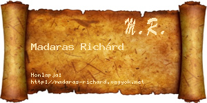 Madaras Richárd névjegykártya